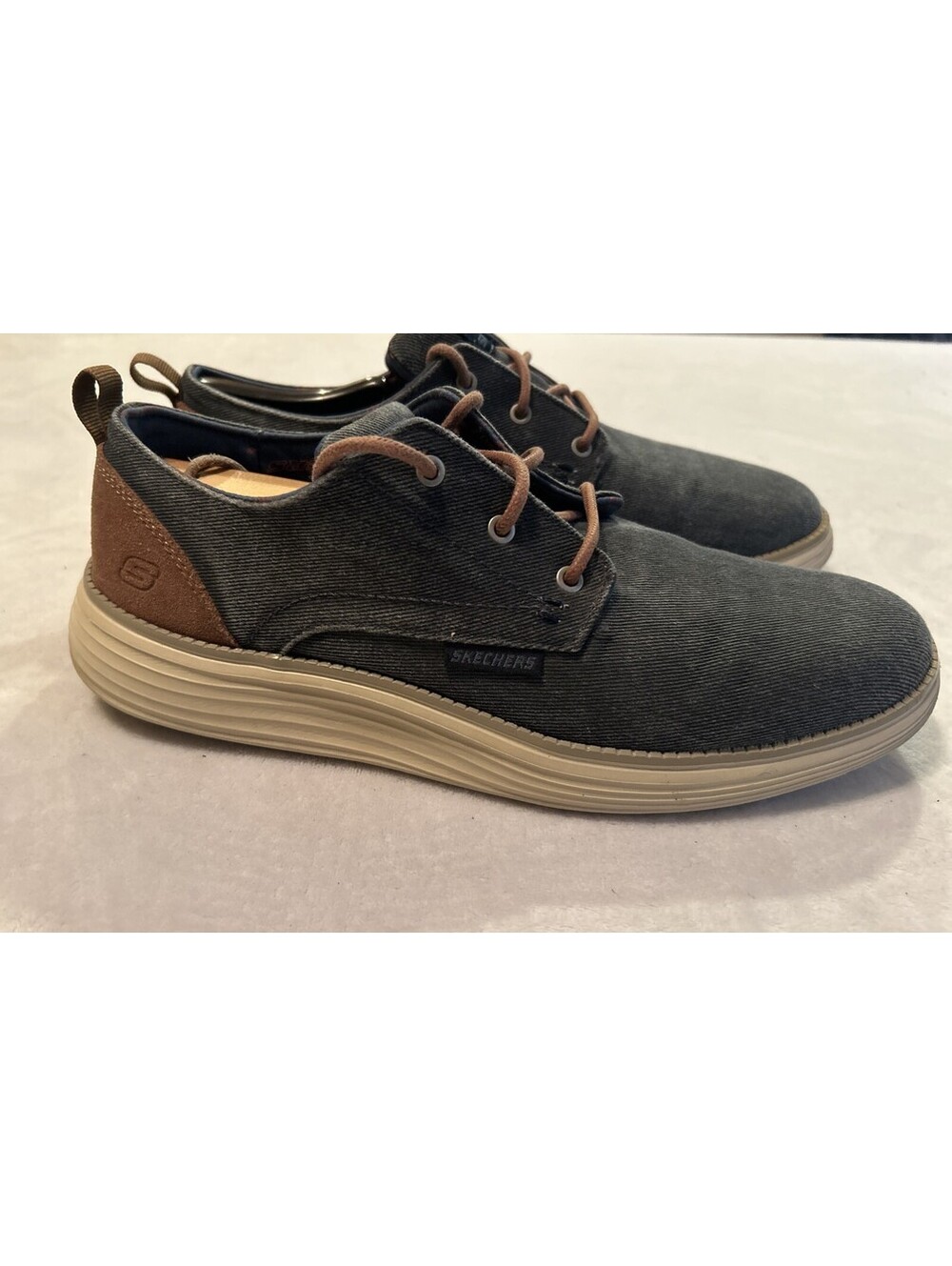 Skechers Shoes Men’s Size 10.5 Blue Pexton  Boat Washed Canvas Sneakers Casual